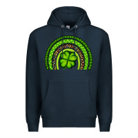 Navy St. Patrick's Day Shamrock Rainbow Premium Hoodie - Artiststas