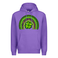 Purple St. Patrick's Day Shamrock Rainbow Premium Hoodie - Artiststas