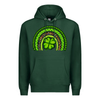 Sports Green St. Patrick's Day Shamrock Rainbow Premium Hoodie - Artiststas