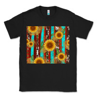Black western sunflower cactus serape and cowhide Classic Tee - Artiststas