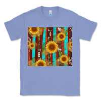 Colony Blue western sunflower cactus serape and cowhide Classic Tee - Artiststas