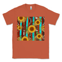 Copper western sunflower cactus serape and cowhide Classic Tee - Artiststas