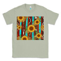 Matcha western sunflower cactus serape and cowhide Classic Tee - Artiststas