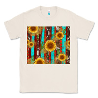 Natural western sunflower cactus serape and cowhide Classic Tee - Artiststas