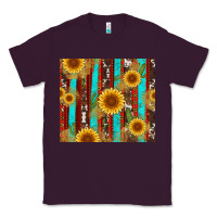 Plum western sunflower cactus serape and cowhide Classic Tee - Artiststas