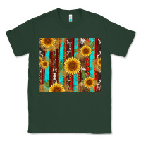 Sports Green western sunflower cactus serape and cowhide Classic Tee - Artiststas