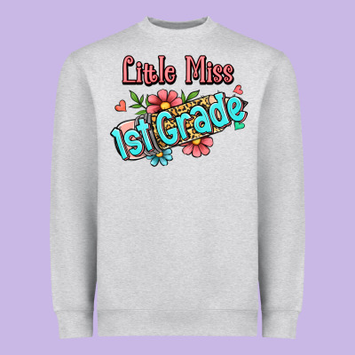 Little Miss First Grade Heavyweight Sweatshirt Designed By Jasminsmagicworld
