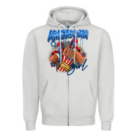 Dove Grey Afro american girl sneakers Zipper Hoodie - RanaPortraitStore
