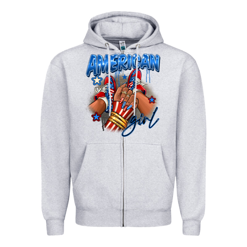 Afro American Girl Sneakers Zipper Hoodie by RanaPortraitStore | Teevron