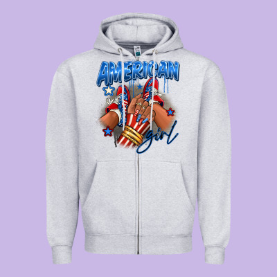 Afro American Girl Sneakers Zipper Hoodie Designed By Ranaportraitstore