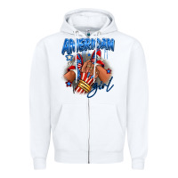 White Afro american girl sneakers Zipper Hoodie - RanaPortraitStore