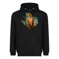 Black texas map highland cow Heavyweight Hoodie - Jasminsmagicworld