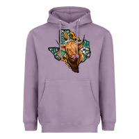 Lavender texas map highland cow Heavyweight Hoodie - Jasminsmagicworld