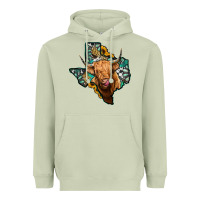 Matcha texas map highland cow Heavyweight Hoodie - Jasminsmagicworld