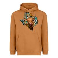 Meerkat texas map highland cow Heavyweight Hoodie - Jasminsmagicworld
