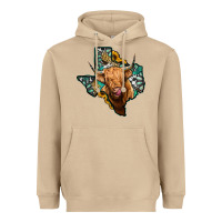 Mushroom texas map highland cow Heavyweight Hoodie - Jasminsmagicworld