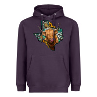 Plum texas map highland cow Heavyweight Hoodie - Jasminsmagicworld