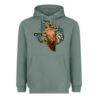 Sage texas map highland cow Heavyweight Hoodie - Jasminsmagicworld