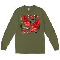 Army Green christmas crocin around the tree Long Sleeve Tee - CowhideDigitalArt