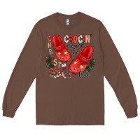 Chestnut christmas crocin around the tree Long Sleeve Tee - CowhideDigitalArt