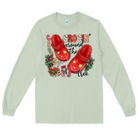 Matcha christmas crocin around the tree Long Sleeve Tee - CowhideDigitalArt