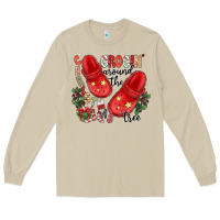 Mushroom christmas crocin around the tree Long Sleeve Tee - CowhideDigitalArt