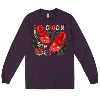 Plum christmas crocin around the tree Long Sleeve Tee - CowhideDigitalArt