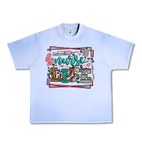 Grape Ice Nurse life leopard frame Urban Heavy Tee - LillyAllenDesigns