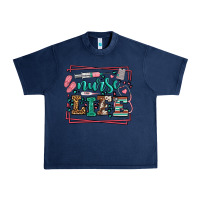 Navy Nurse life leopard frame Urban Heavy Tee - LillyAllenDesigns