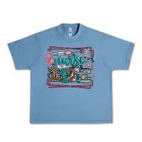 Pebble Blue Nurse life leopard frame Urban Heavy Tee - LillyAllenDesigns