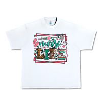 White Nurse life leopard frame Urban Heavy Tee - LillyAllenDesigns