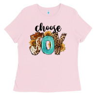 Bubblegum Pink Choose Joy Ladies Tee - FaDigitalArtStudio