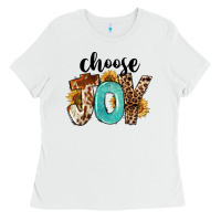 White Choose Joy Ladies Tee - FaDigitalArtStudio
