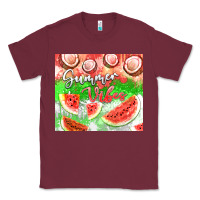Burgundy Watermelon and coconut summer 20oz skinny tumbler Classic Tee - FaDigitalArtStudio