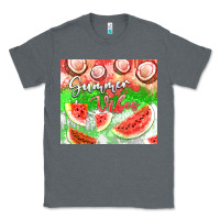 Charcoal Heather Watermelon and coconut summer 20oz skinny tumbler Classic Tee - FaDigitalArtStudio