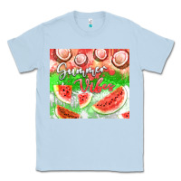 Dusty Blue Watermelon and coconut summer 20oz skinny tumbler Classic Tee - FaDigitalArtStudio