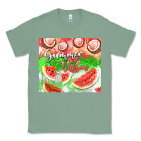 Sage Watermelon and coconut summer 20oz skinny tumbler Classic Tee - FaDigitalArtStudio