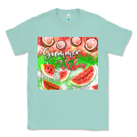 Seafoam Watermelon and coconut summer 20oz skinny tumbler Classic Tee - FaDigitalArtStudio