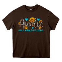 Chocolate Brown auntie like a mom only cooler Heavy Core Tee - OliviaCreatesArt