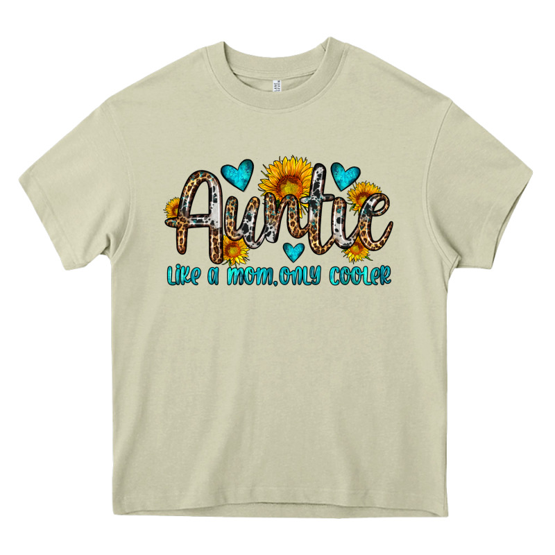 Auntie Like A Mom Only Cooler Heavy Core Tee by OliviaCreatesArt | Teevron