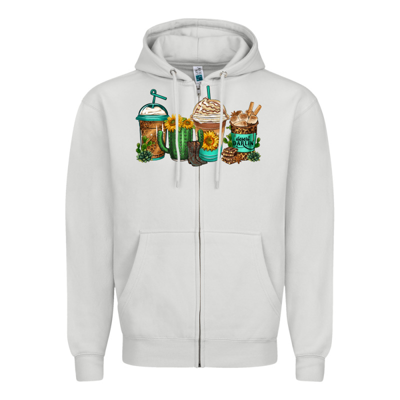 Desert Darlin Coffee Cups Zipper Hoodie by Jasminsmagicworld | Teevron