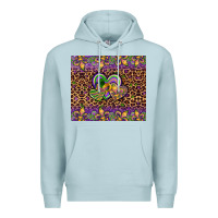 Blue Mist mardi gras fleur de lis hearts leopard glitter Premium Hoodie - Artiststas