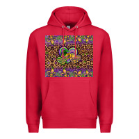 Cardinal mardi gras fleur de lis hearts leopard glitter Premium Hoodie - Artiststas