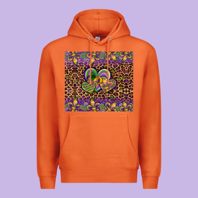 Mardi Gras Fleur De Lis Hearts Leopard Glitter Premium Hoodie Designed By Artiststas