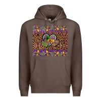 Coffee mardi gras fleur de lis hearts leopard glitter Premium Hoodie - Artiststas