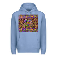 Colony Blue mardi gras fleur de lis hearts leopard glitter Premium Hoodie - Artiststas