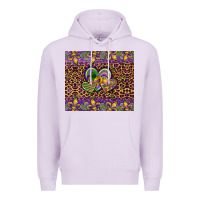 Lilac mardi gras fleur de lis hearts leopard glitter Premium Hoodie - Artiststas