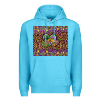 Ocean Blue mardi gras fleur de lis hearts leopard glitter Premium Hoodie - Artiststas