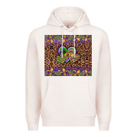 Pale Pink mardi gras fleur de lis hearts leopard glitter Premium Hoodie - Artiststas