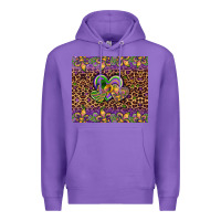 Purple mardi gras fleur de lis hearts leopard glitter Premium Hoodie - Artiststas